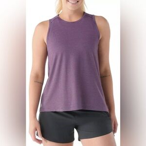 Smartwool high neck sports mesh tank top in purple size small